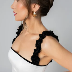 Ramiączka Draped Ruffle Black