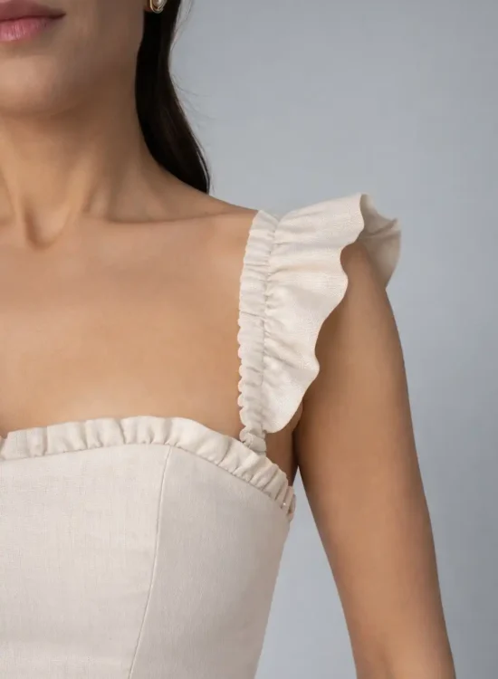 Ramiączka Ruffled Butterfly Beige