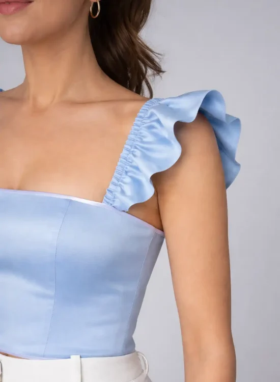Ramiączka Ruffled Butterfly Blue
