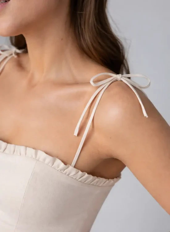 Ramiączka Thin Bow Beige