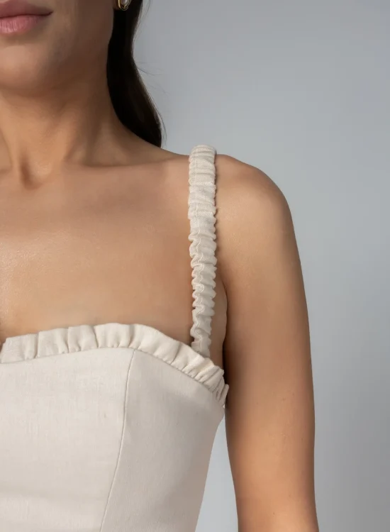Ramiączka Thin Draping Beige